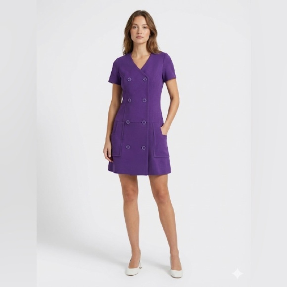 Debby of California vintage double breasted purple dress